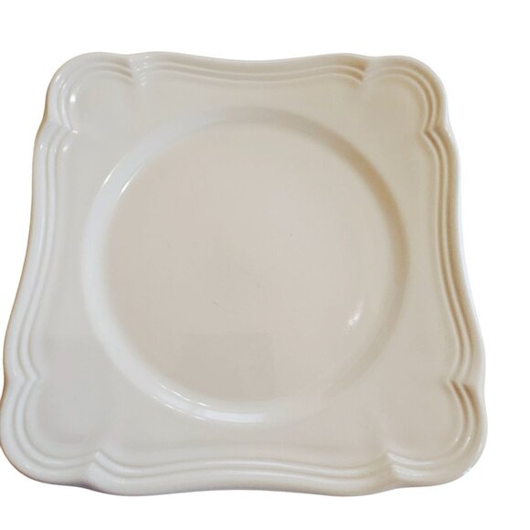 3 Mikasa French Countryside Square Salad Plates Cream Ceramic 8" Oven  Dishwashe - Picture 2 of 11
